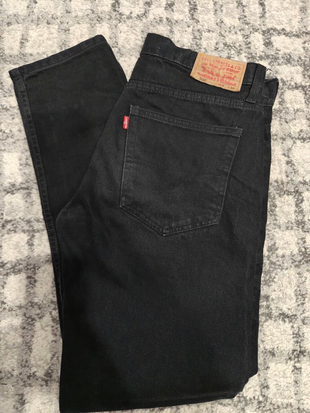 Levi's Premium 508 Regular Taper Black Denim Jeans Mens W36 L32
